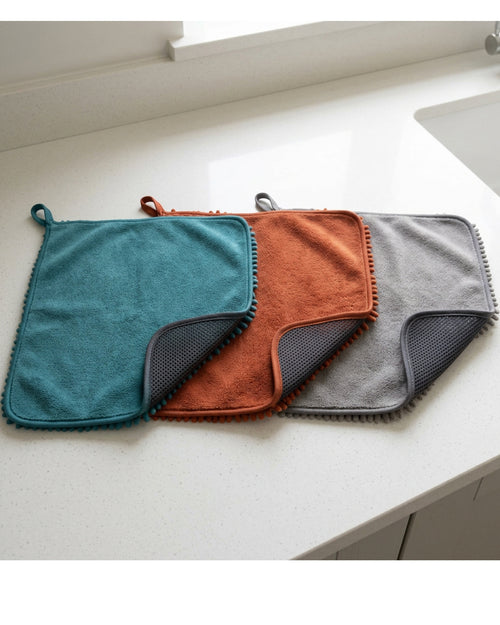 Qwfrk Dual Surface Chenille Wheel Cleaning Cloth Set of 3 - Lifestyle view