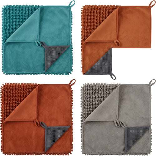 Qwfrk Dual Surface Chenille Wheel Cleaning Cloth Set of 3 - Product view